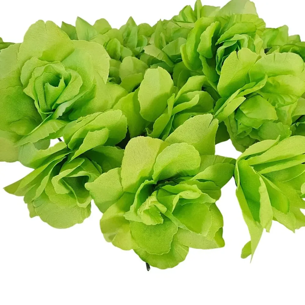 Lime Green Silk Roses 2.5